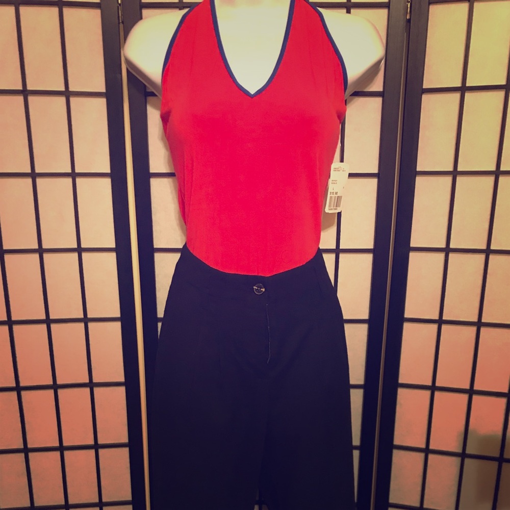 Red halter body suit NWT